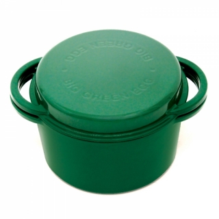 Zelený okrúhly liatinový pekáč